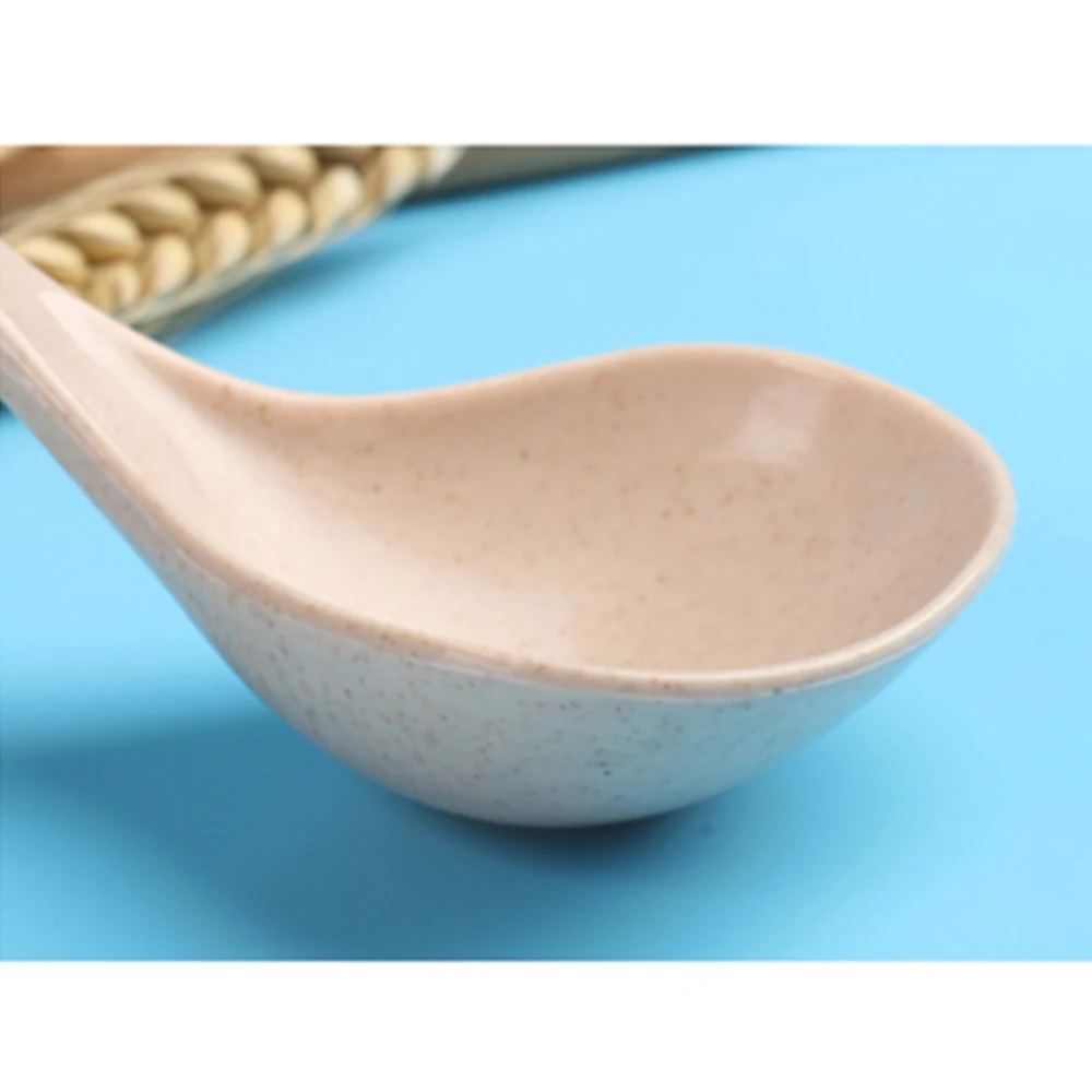 BPA free wheat straw plastic soup ladle biodegradable colorful soup spoon kitchen utensils