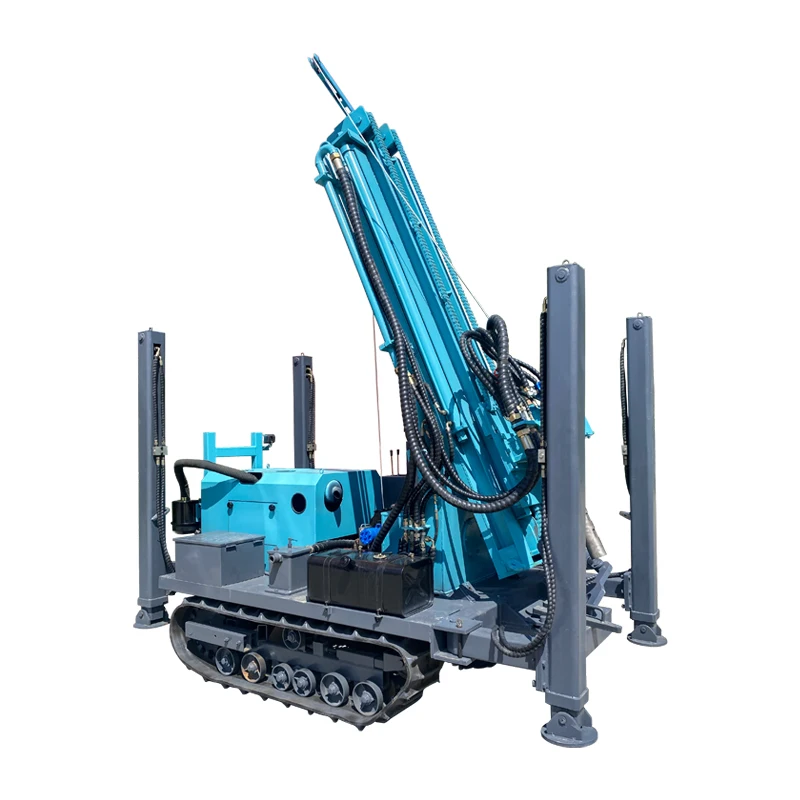China Hot Sell Mining Pneumatic Crawler Rotary Drilling Rig with Attachment