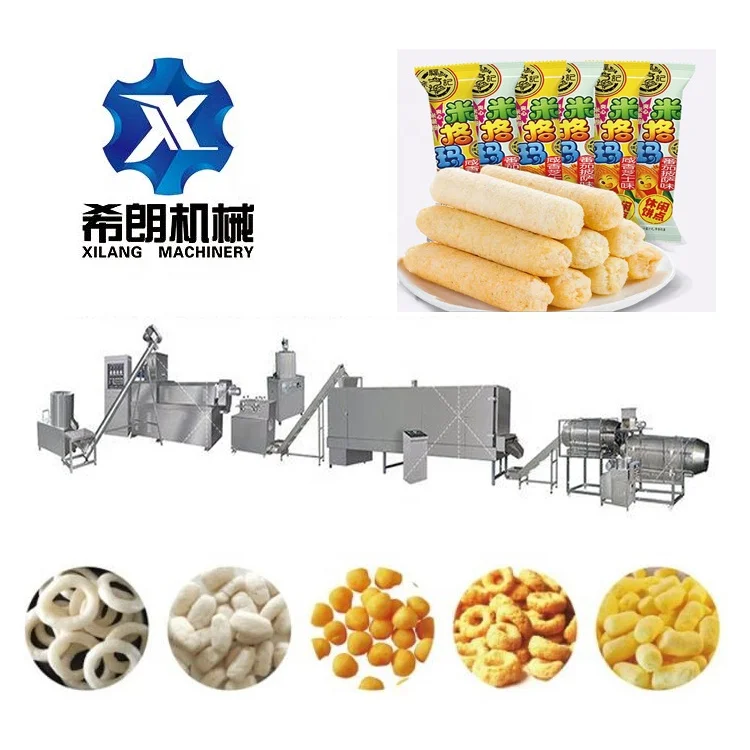 Pillow shaped core filling snacks making machine puffed sandwich jam center snack food production line