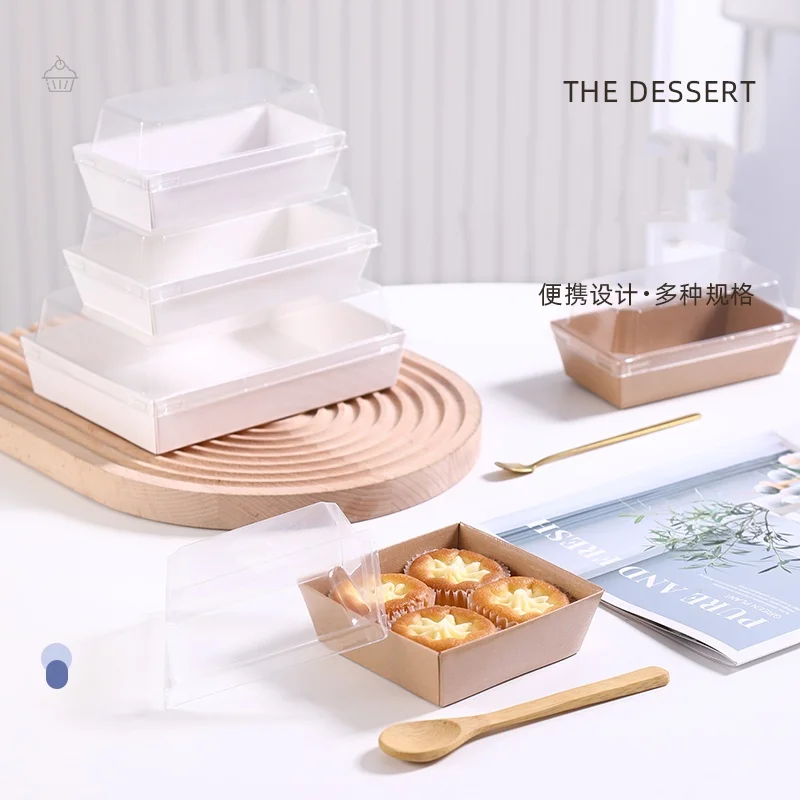 Party Birthday Food Packing Disposable Take Away Food Containers Cake Bakery Quality Paper Box with Plastic Lid