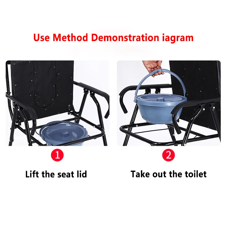 Wheel Chair With Commode Medical Equipment Foldable Bedside Commode Chair With Wheels Toilet