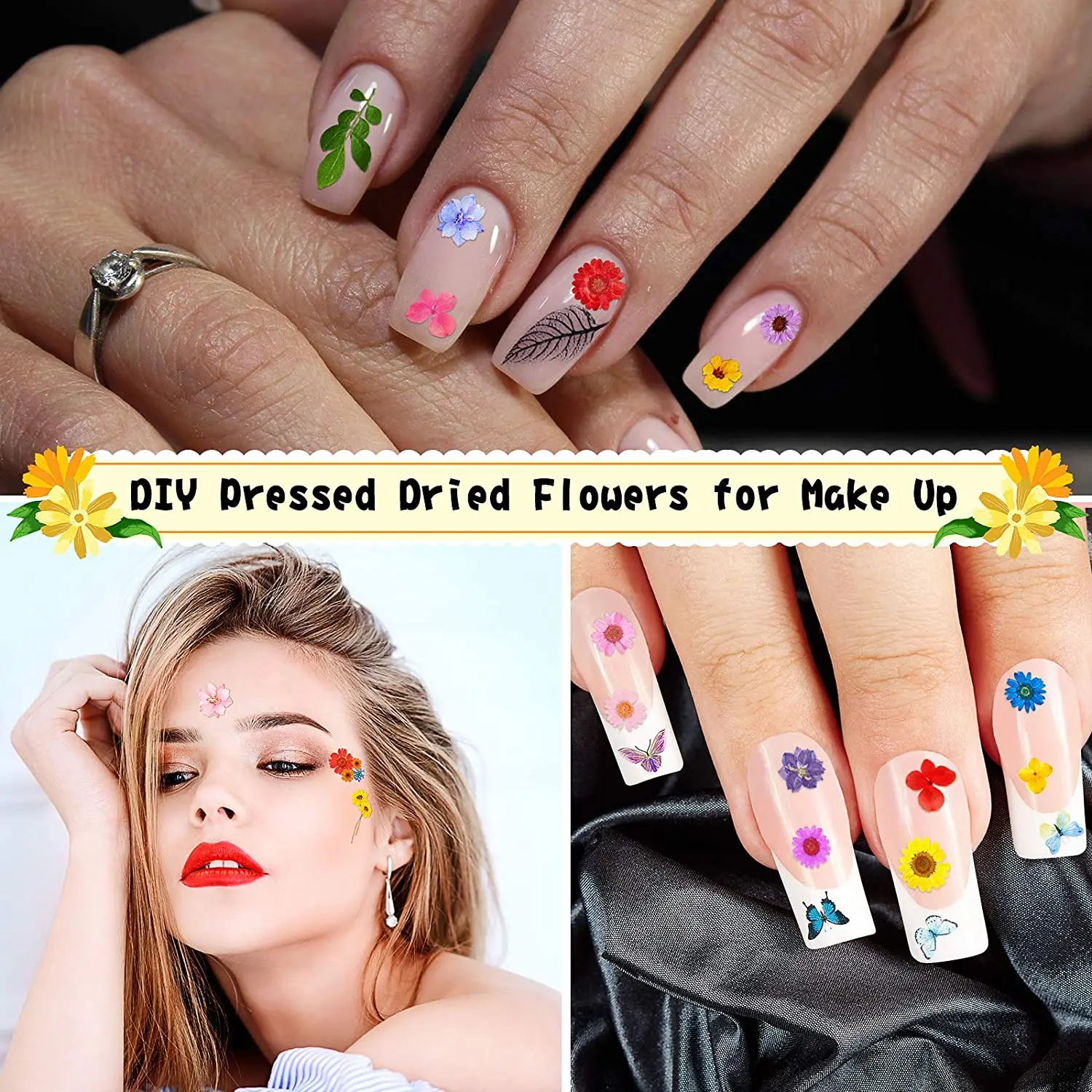 Real Dried Pressed Flowers Dried Flowers Leaves Set Mixed Multiple Dry Flower for DIY Candle Resin Jewelry Nail Pendant