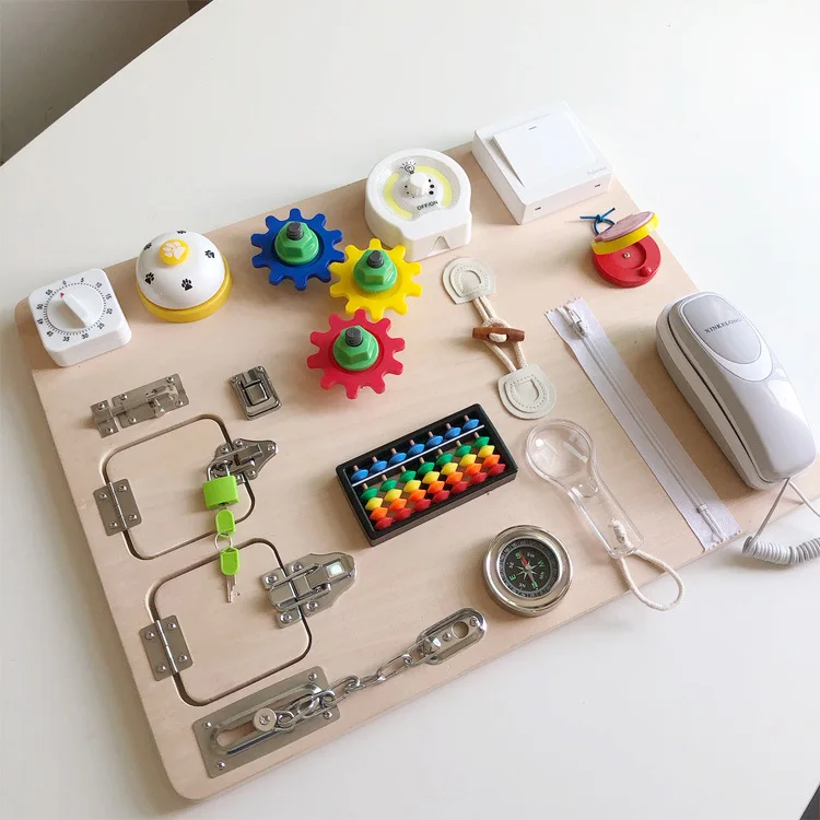 Раннего образования детей деревянный сенсорные игрушки моторики практика обучающие игрушки для детей Монтессори Деревянные занят доска объявлений игрушка