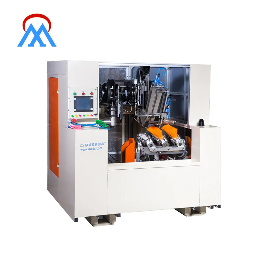 5 axis 2 drilling and 1 tufting Automatic CNC brush making machines for roller brush, toilet brush, wooden handle brush