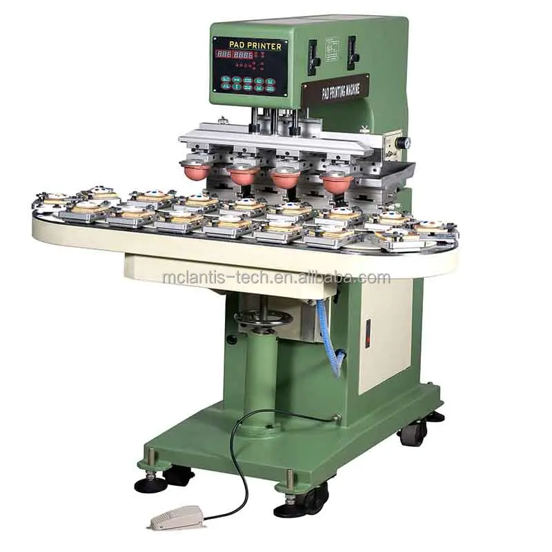 Four Color Pad Printing Machine with Conveyor
