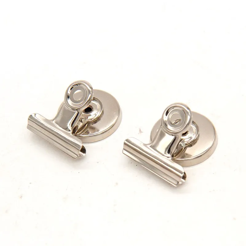 Customized silver magnetic clip raised grain steel clip binder clip