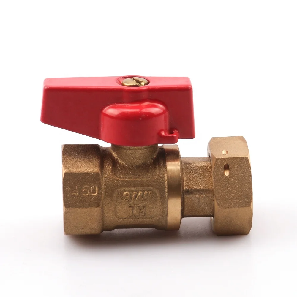 Zhejiang kaibeili Flare Type 1/2 3/4 1 inch Union Connection Red Butterfly Handle Brass Ball Valve