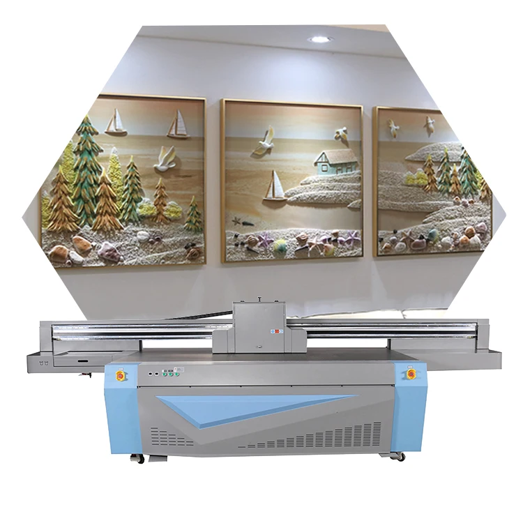 Large industrial high speed printing flatbed machine Flatbed UV Printer 3D Effect  Printing background wall glass tile floor