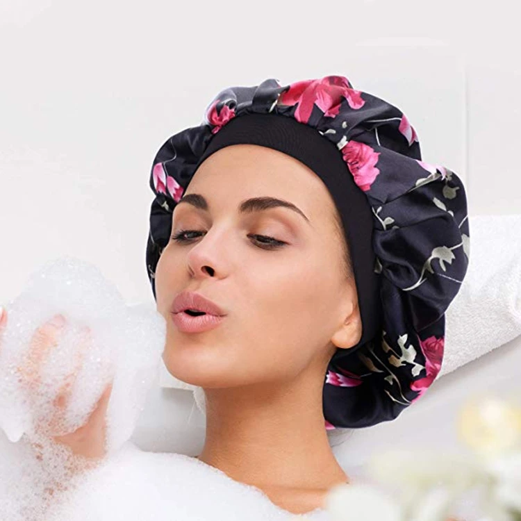 Multi Color Single Layer Satin Bonnet Lady Sleep Cap Head wrap Hat Fashion Silky Bonnets