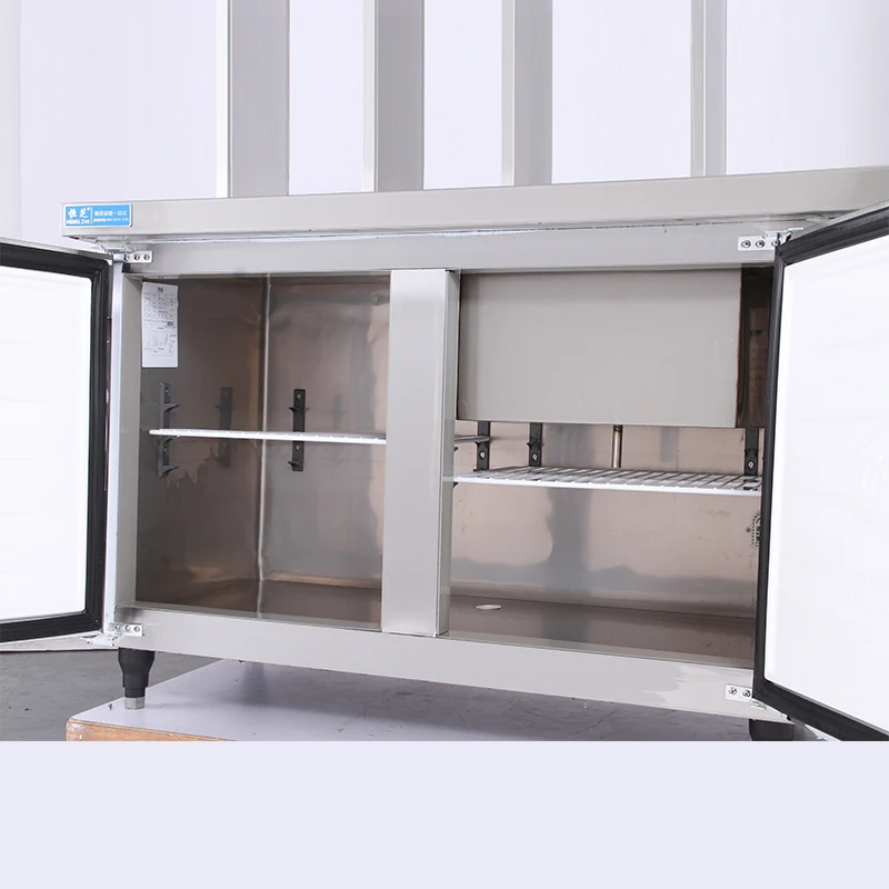 Customized All Set Bubble Tea Equipment Working Table Oem Stainless Steel Bubble Tea Refrigerate Counter Bar For Milk Tea Shop