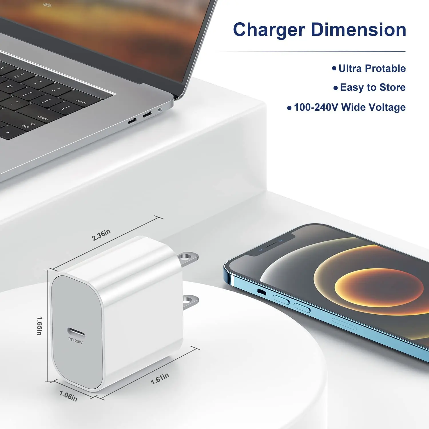 Best Selling Original 20W USB C PD Charger For Iphone 14 13 12 Portable Type C Wall Charger