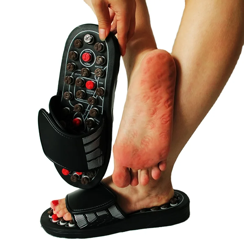Foot Reflexology Acupuncture Therapy Massager Walk Stone Shoes Acupuncture Cobblestone Massageador Sandal Feet Massage Slippers