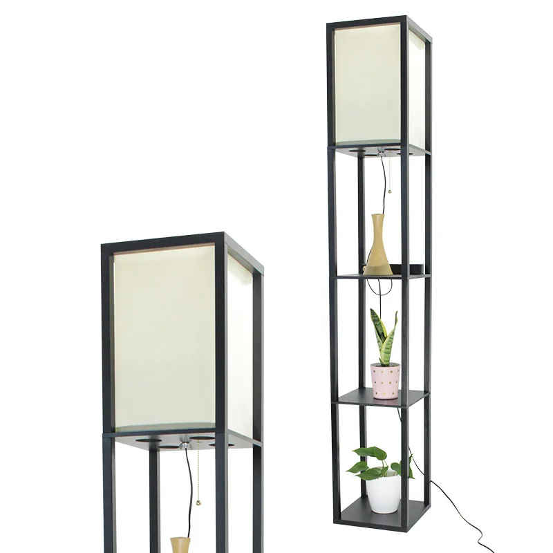 LED Modern Shelf Floor Lamp with White Lamp Shade and LED Bulb for Living Room, Bedroom Floor Lamp