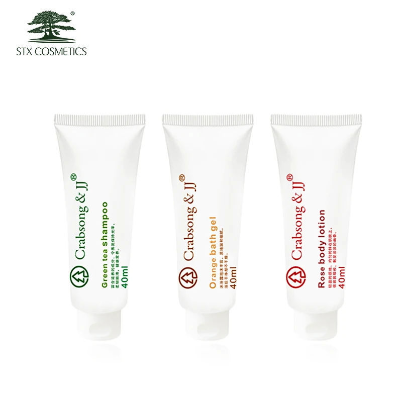 Customized oval tube with tea tree essential oil hotel amenitie bath set