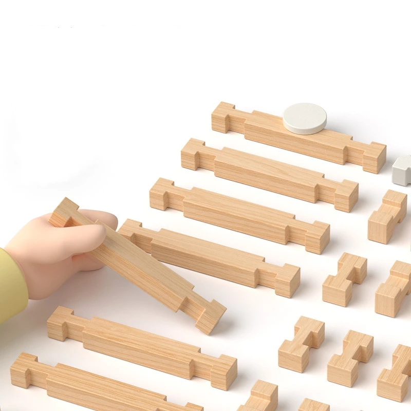 Mortise and Tenon Early Education Craft Model Building Block Puzzle Kids Assembling Diy Miniature House Kit
