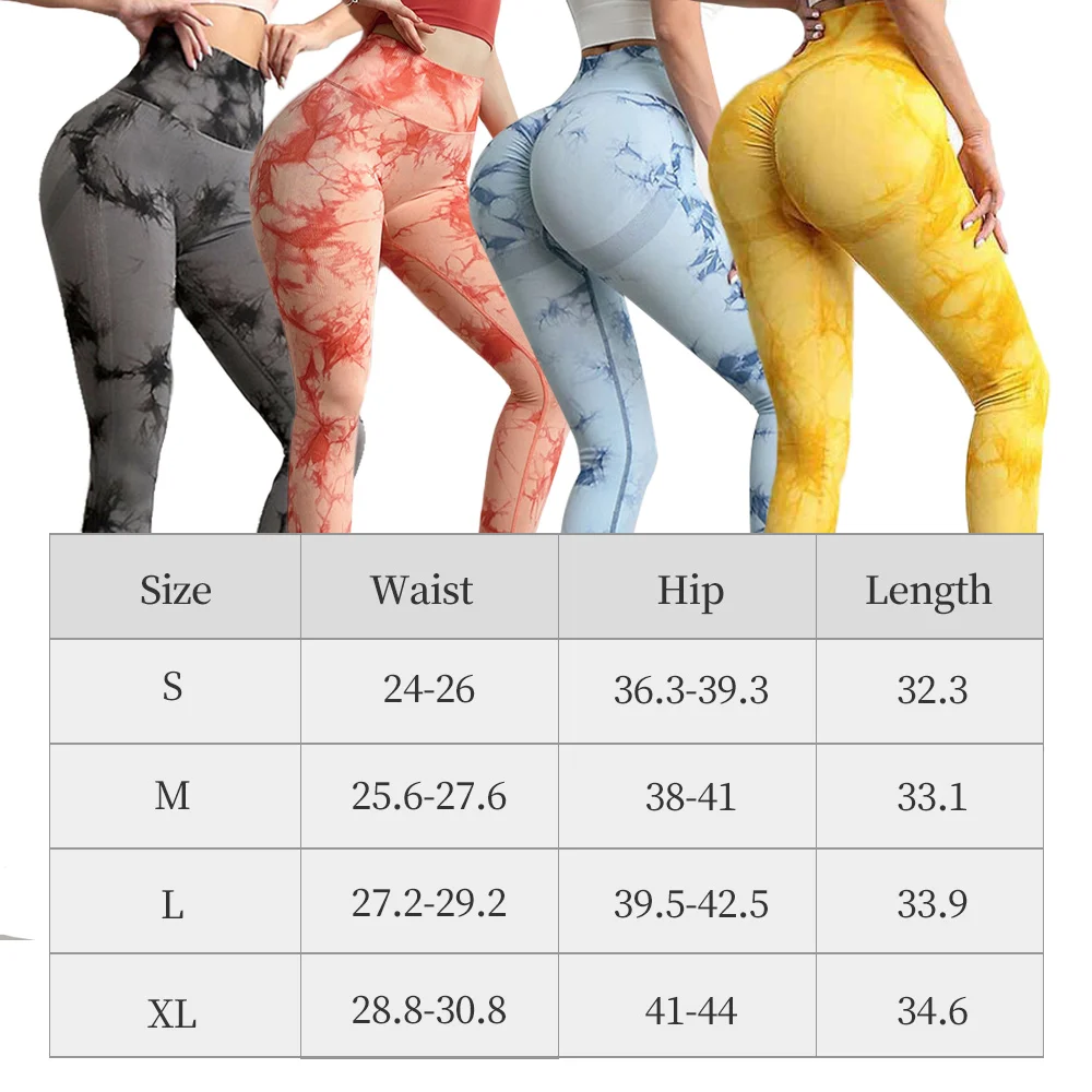 S-SHAPER Women Seamless Tie Dye Yoga Leggings Push Up Workout Fitness Gym Tights Butt Lift Sports Wear High Waist Yoga Pants