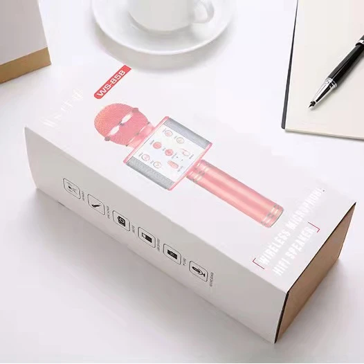 Karaoke Microphone with Controllable LED Lights Portable Handheld Speaker Machine Birthday Home Party for All