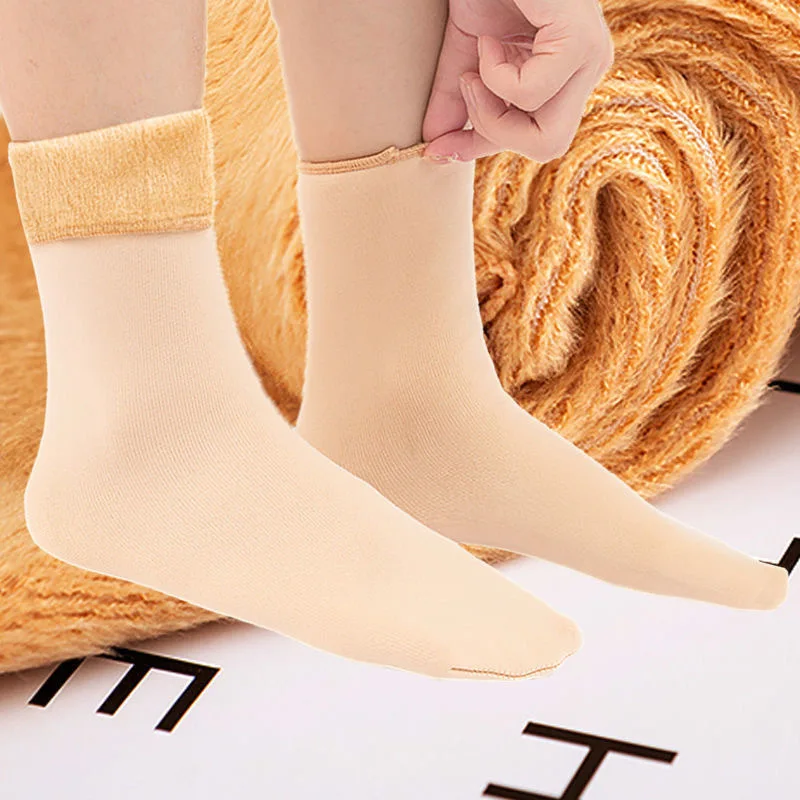 Winter Warmer Women Thicken Thermal Wool Cashmere Snow Socks Seamless Velvet Boots Floor Sleeping Socks