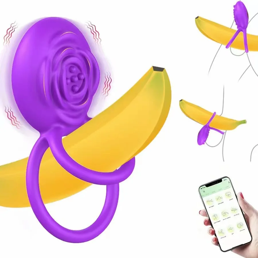 LOVE Newly rose style cock ring with Stimulator. Built-in Powerful Motor a Intense 7 vibrations