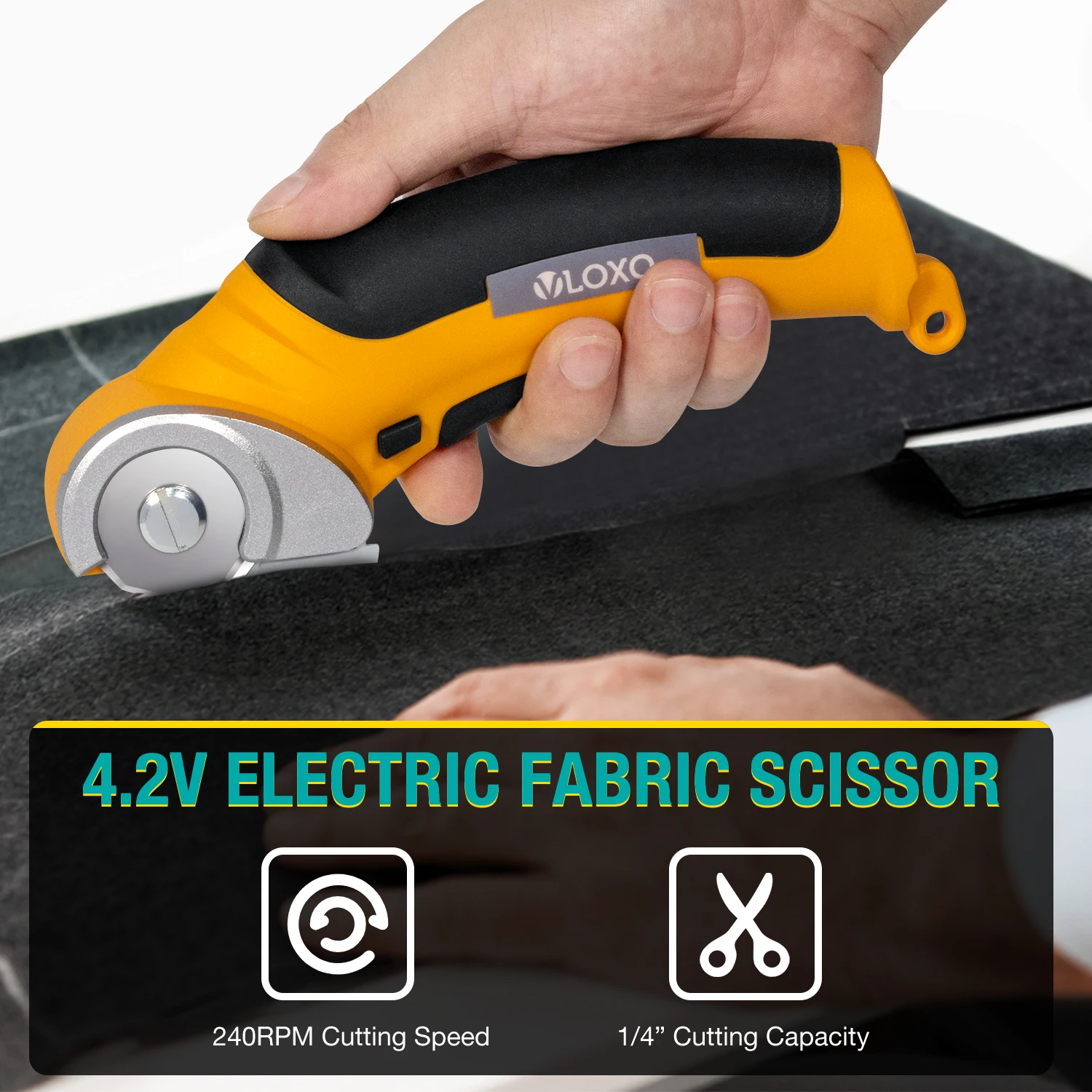 VLOXO Multifunctional Electric Scissors Lithium Battery Cutter Portable Cordless Fabric Cutting Electric Textile Scissors