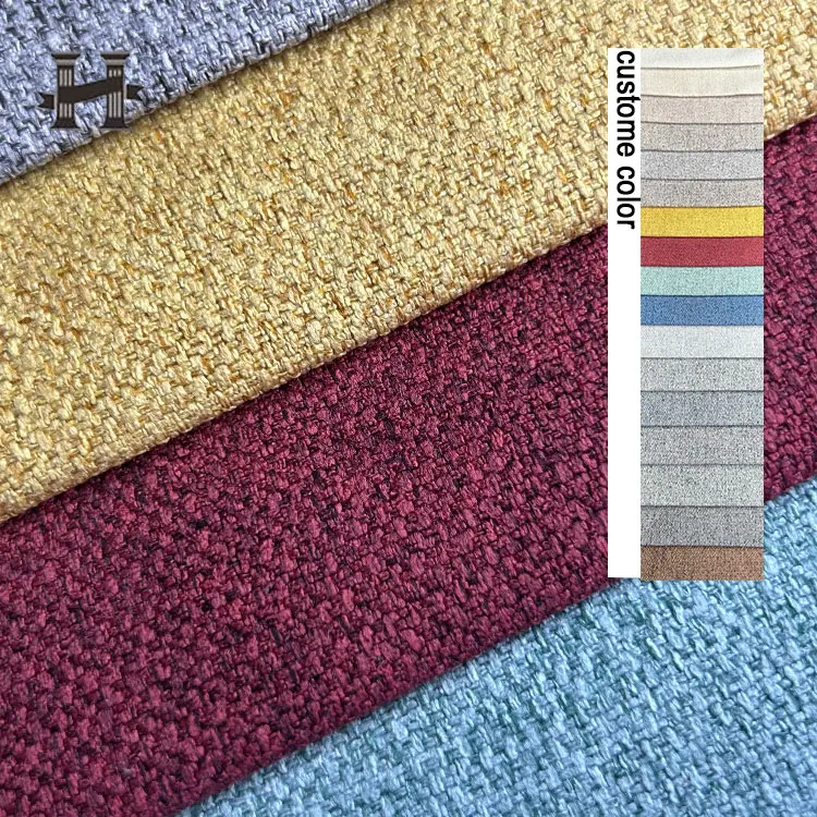 Home Textile Linen Like 100 Polyester Linen Imitation Fabric French Faux Linen For Sofa Cheap Fabric