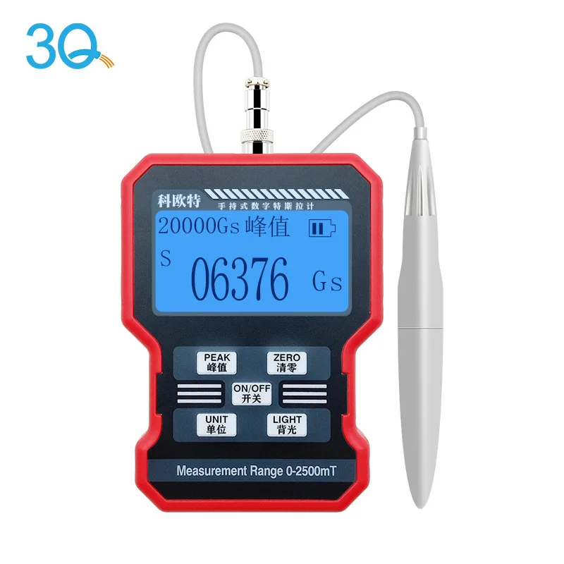 3Q KT-101 Handheld Tesla Meter Gaussmeter Digital Magnetic Flux Meter