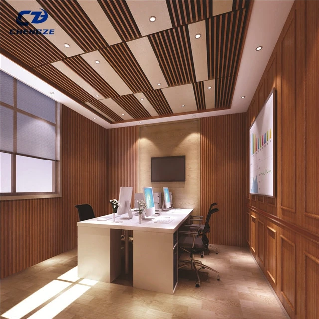 Chengze Indoor Wood Grain WPC Wall Panel Round Hole Fluted Cladding