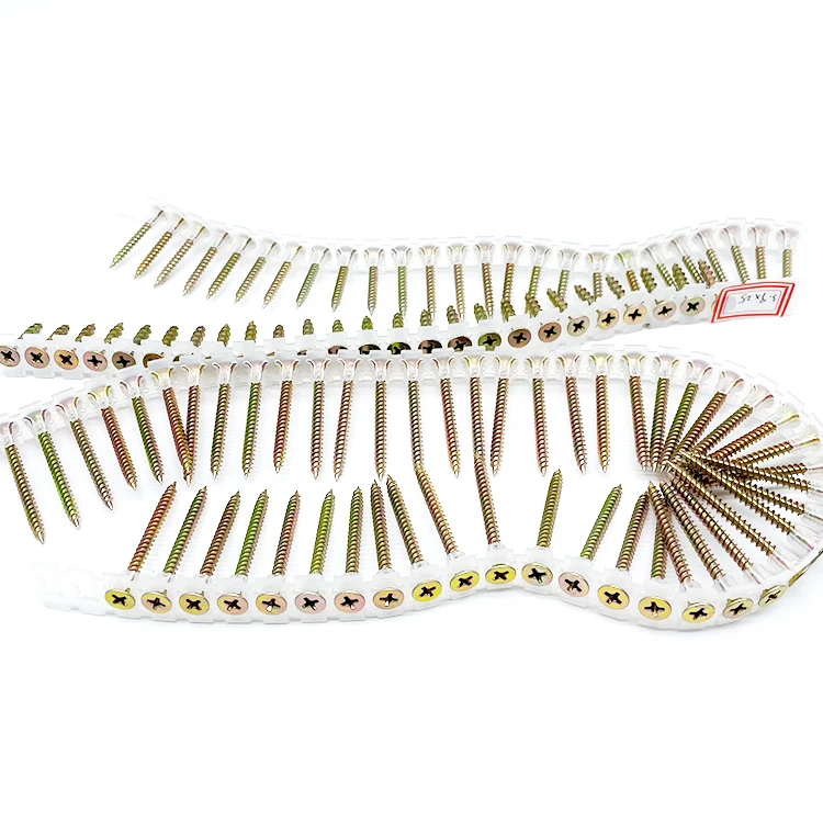 High Strength Plastic Strip Chain Collated Black Phosphate Drywall Screws Bugle Head Gypsum Screw