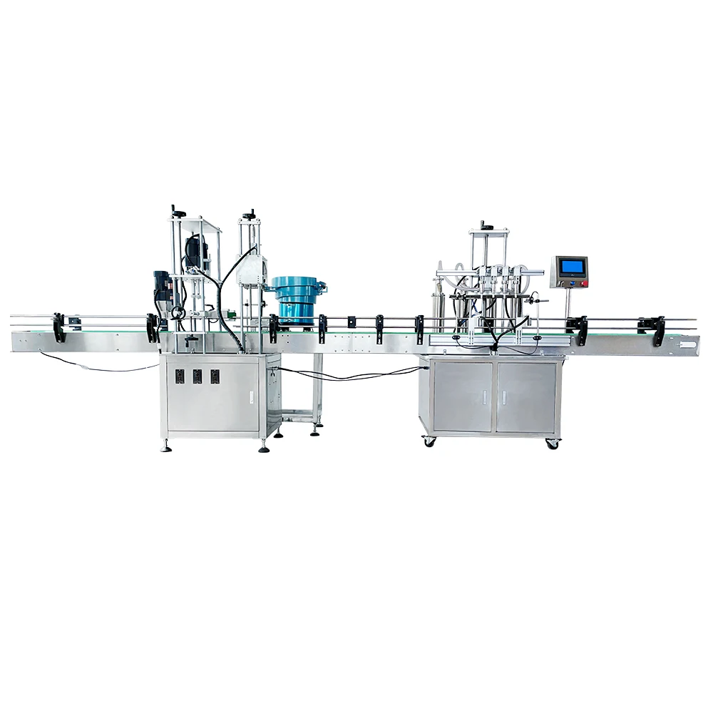 YK P3L04H Full Automatic Jar Water Bottle Liquid Soap Juice Perfume Filling Capping And Labeling Machine production line