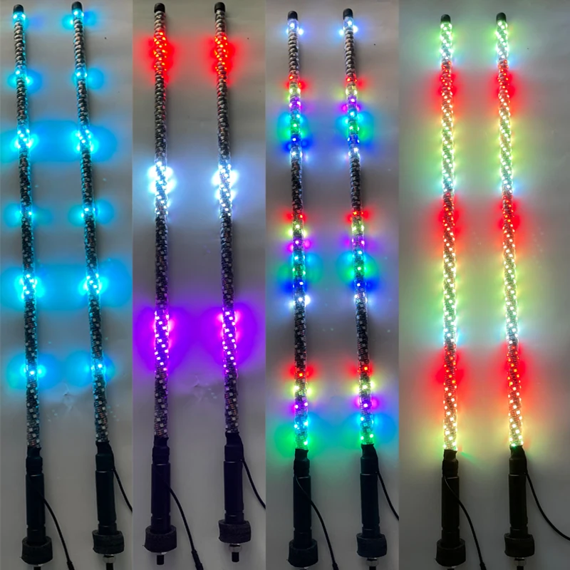 Светодиодные плетёные огни 4 фута 5 футов с антенной флага белки RGB многоцветный пульт дистанционного управления для внедорожника вездехода мотовездехода грузовика