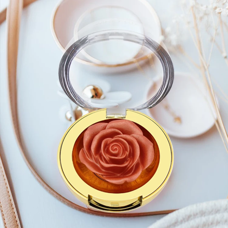 Fast Delivery Vitamin E Check Contour Matte Waterproof Blusher Private Label Single 3D Rose Blush
