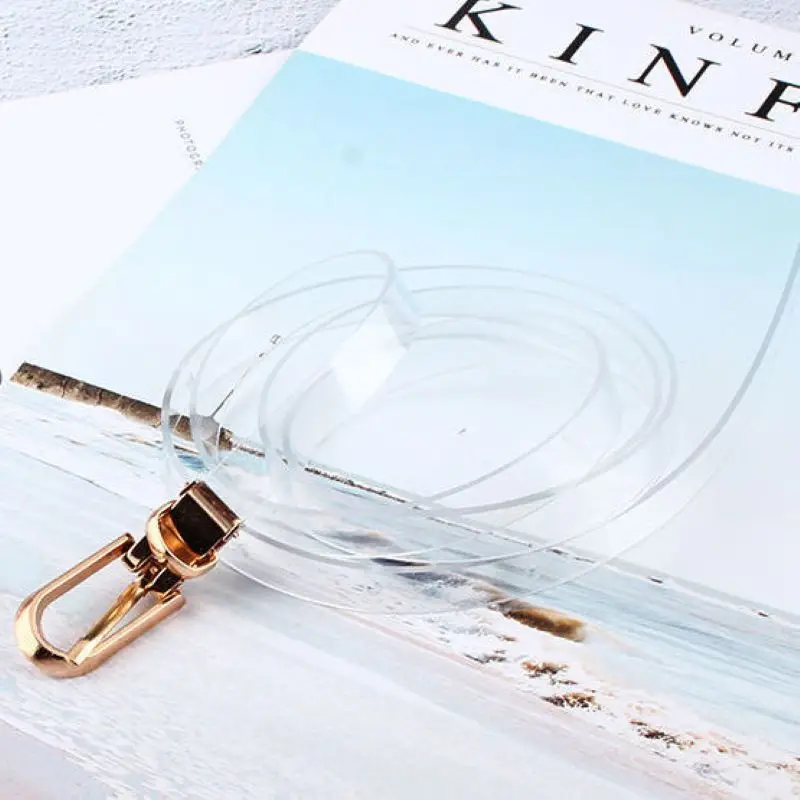 Transparent Plastic Simple All-match Rivet Ladies Belt Trousers