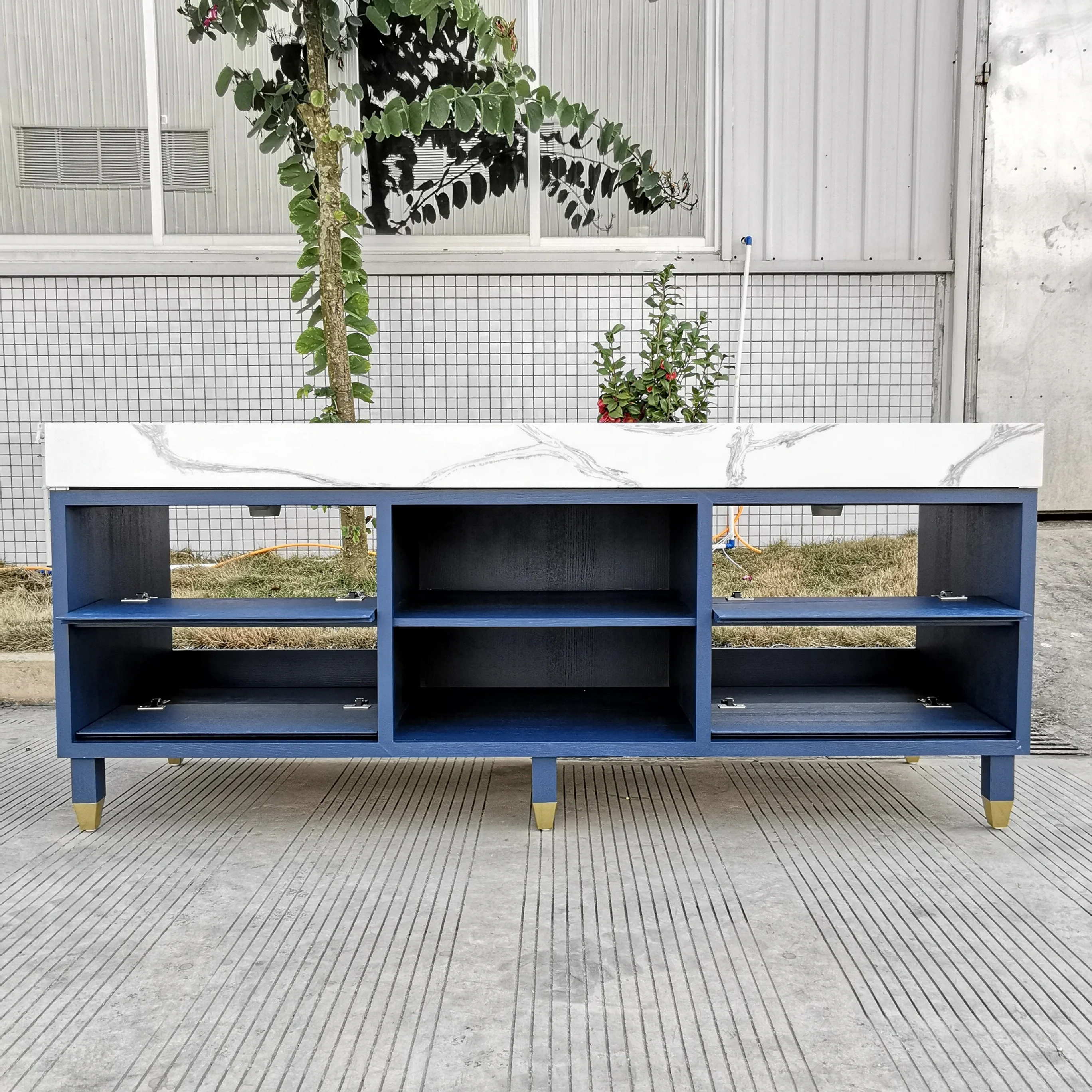 Двойные раковины белая калаката полимерная поверхность столешницы для ванной комнаты двойные деревянные