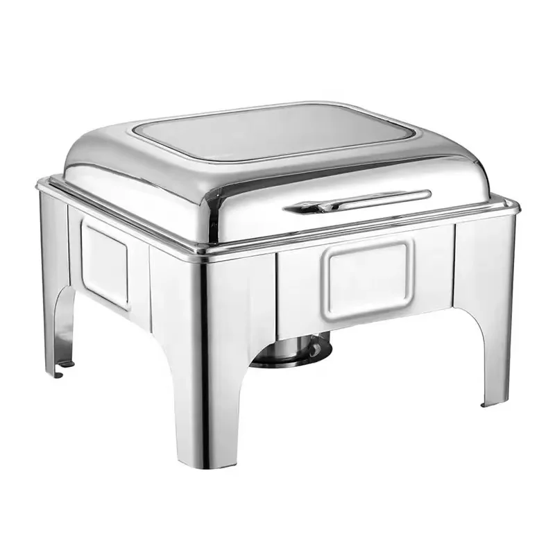 Restaurant Supplies 9L Food warmer Hydraulic Chafer Rectangle Catering Container set Wedding Party Buffet Chafing dishes