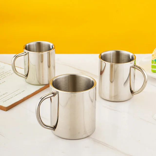 outdoor camping travel portable carabiner mug with handle,stainless steel double wall coffee cup metal carabiner mug