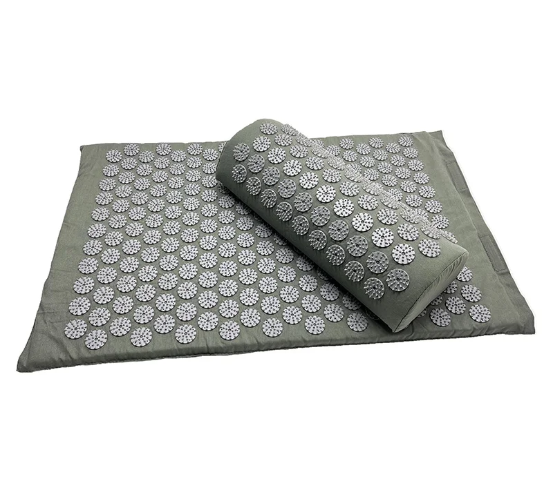 Custom Logo Cotton Organic Body Foot Massage Acupuncture Shakti Mat, Acupressure Mat And Pillow Set With Sponge Filler