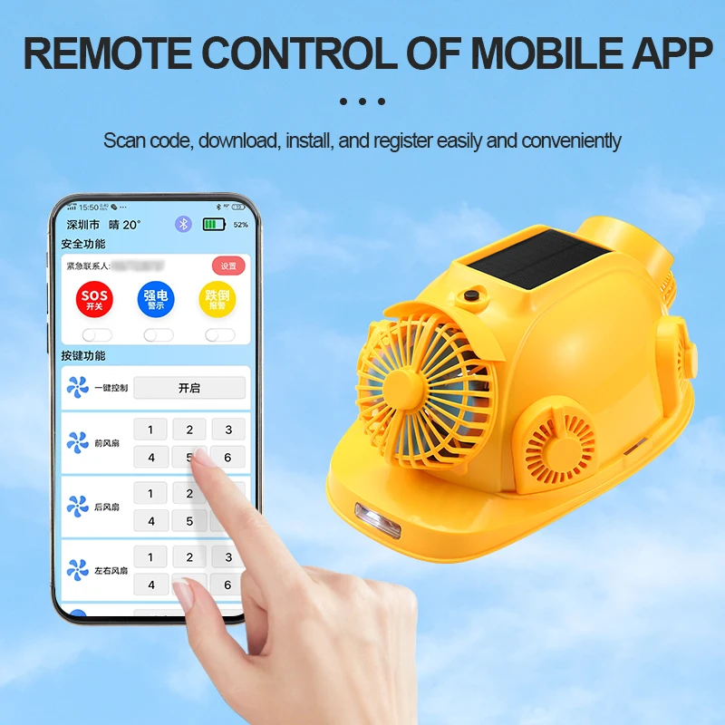 Bluetooth Helmet With Solar Air Conditioning Cooling System Fans and Charging Capabilities Hard Hat Product