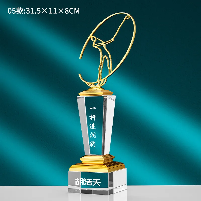 Guangzhou wholesale metal golf trophy custom award trophies with machines for Golf Competition Awards