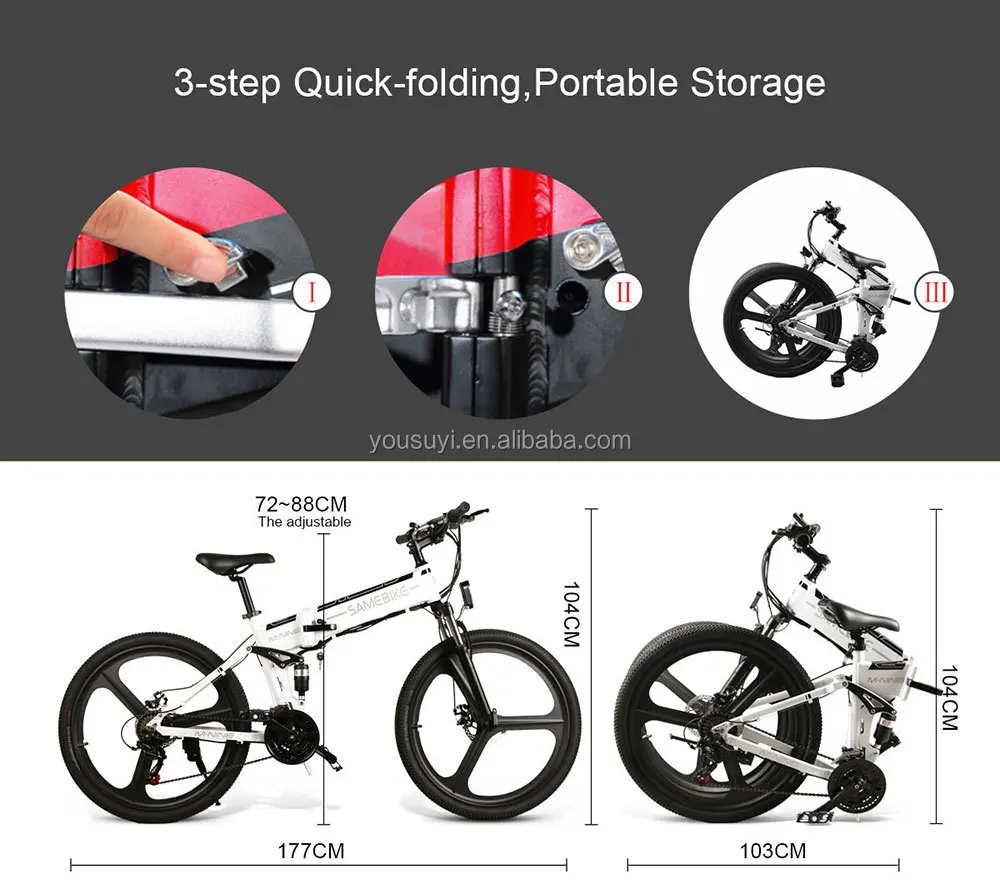 26 inch Moped Electric Bicycle Fashion Europe 48v 350w Motorcycle Folding Motor ebike Frame Power Li-ion Battery Electric Bike