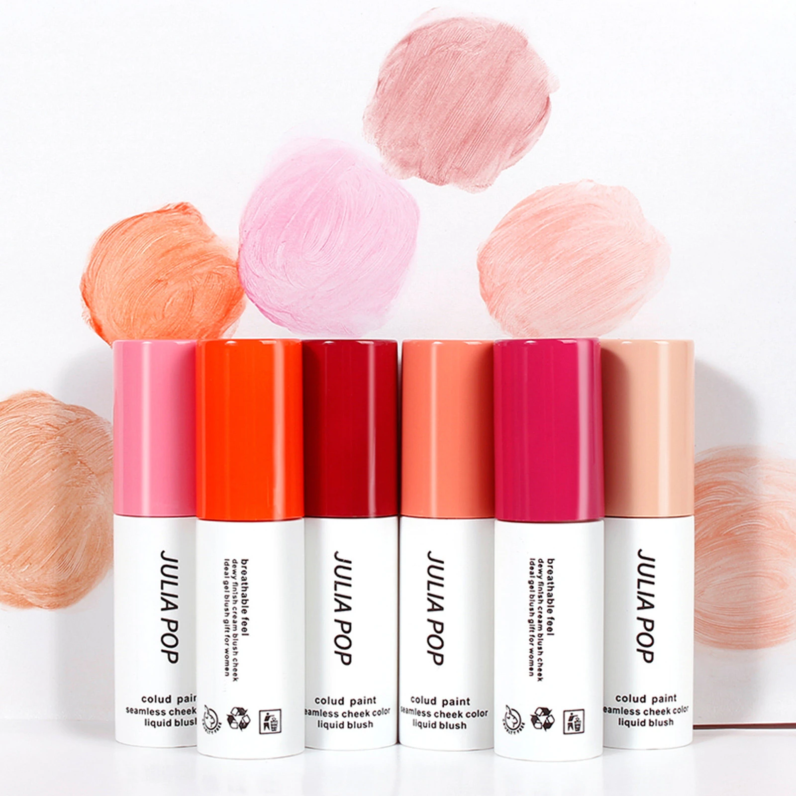 6 Color Private Label Make up Blush Vegan Long Lasting Velvet Mousse Natural Peach Waterproof Makeup Liquid Blush Stick