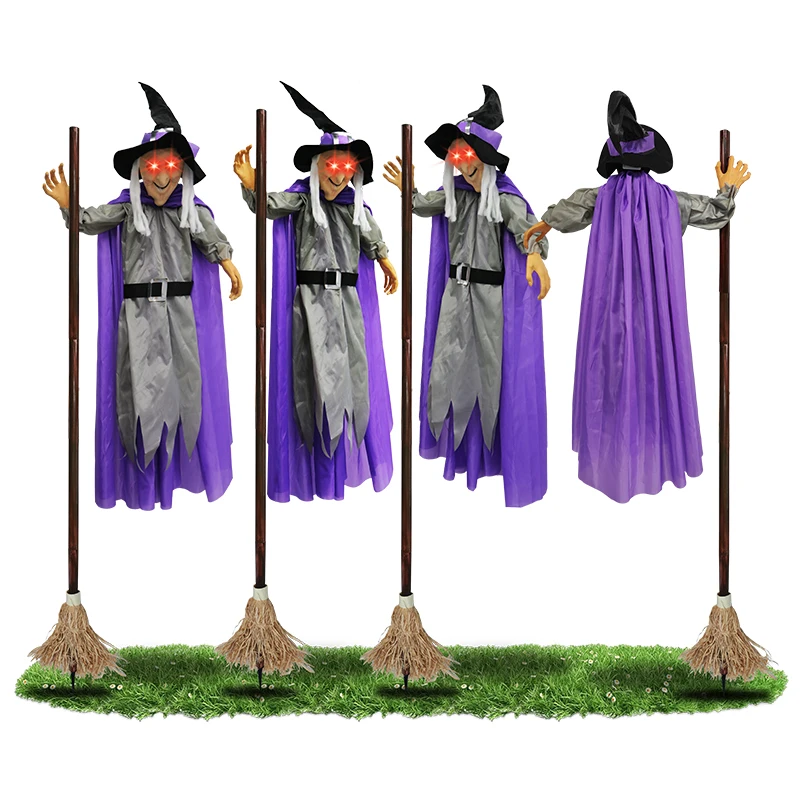 Custom Halloween Carnival Masquerade Costumes Scary Broom Witch Cloak Funny Horror Halloween Christmas Party Costumes
