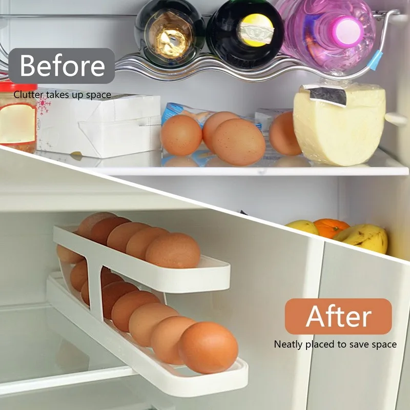 Jingyu 2 Tier Auto Rolling Egg Storage Container for Refrigerator