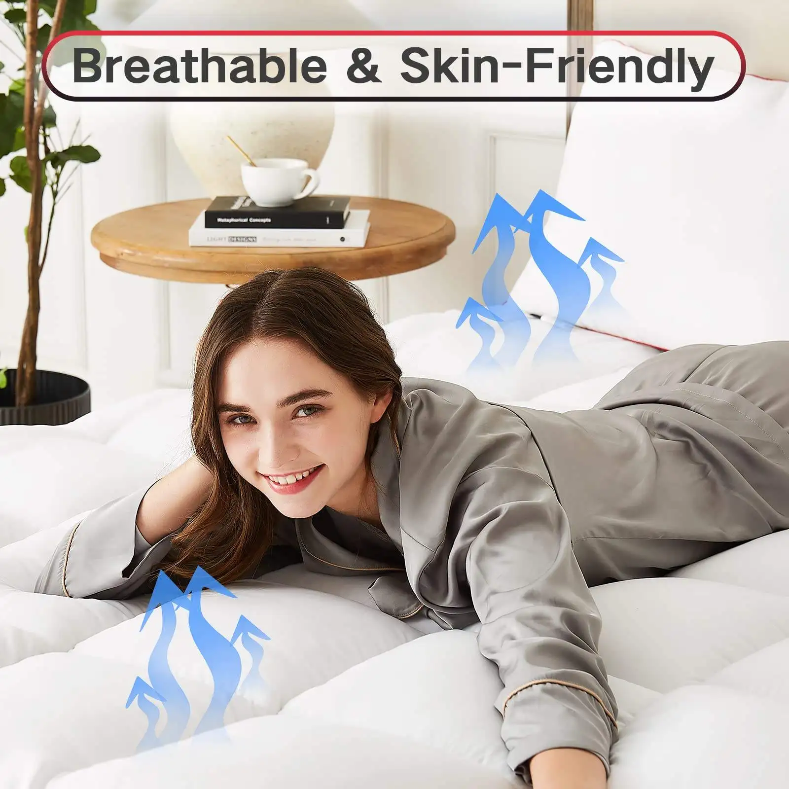 Manufacturer Premium Buy Natural White Bed Pad 100% Polyester Fabric Hotel Mattress Topper