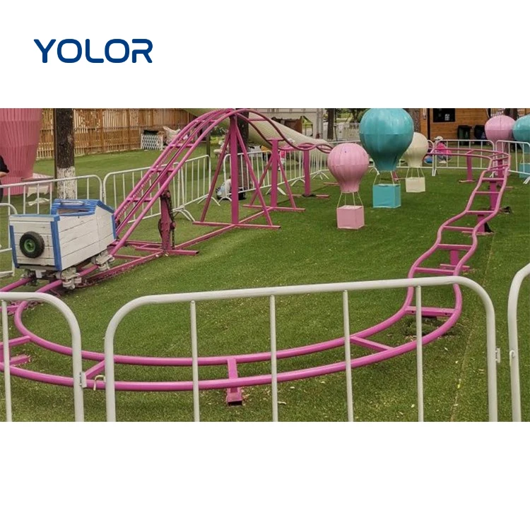 manpower driving playground amusement park equipment mini small family roller coasters with bicycle for kids sale
