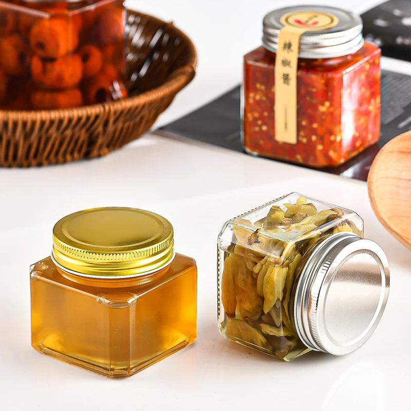 Premium Quality Glass Spice Jars Jar For Food Storage Container Kitchen Storage Canisters 250ml 380ml 500ml with metal lid