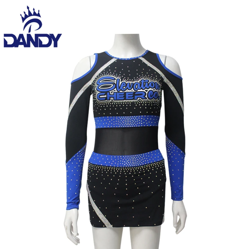 dandy free design cheerleader wear custom logo sublimation youth cheerleading uniforms