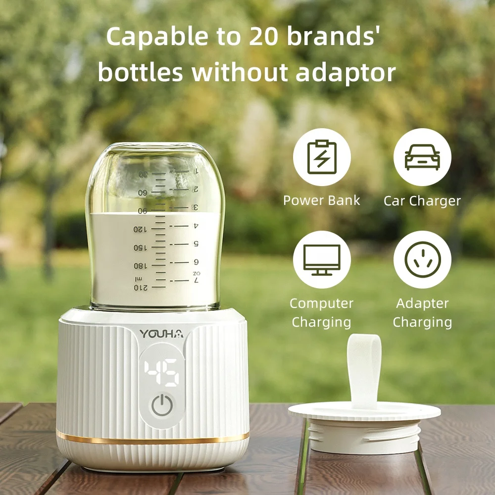 YOUHA OEM High Quality Electric Baby Milk Bottle Warmer Portable Feeding Maternal Breastmilk Fast Heater Food Grade Waterproof