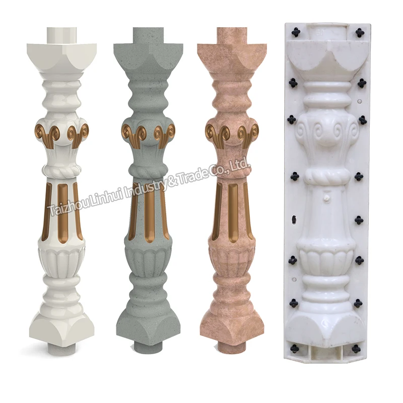 Latest New precast concrete mold balustrade mould precanst balcony cement hand rail fence slab post poles banister vase formwork