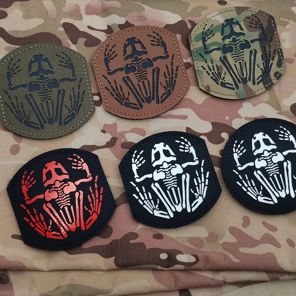 Tactical Multiple Choice Laser IR Glow In Dark Animal Skull Frogman Bones Patch For Tactical Overcoats Shoulder Bag Hat
