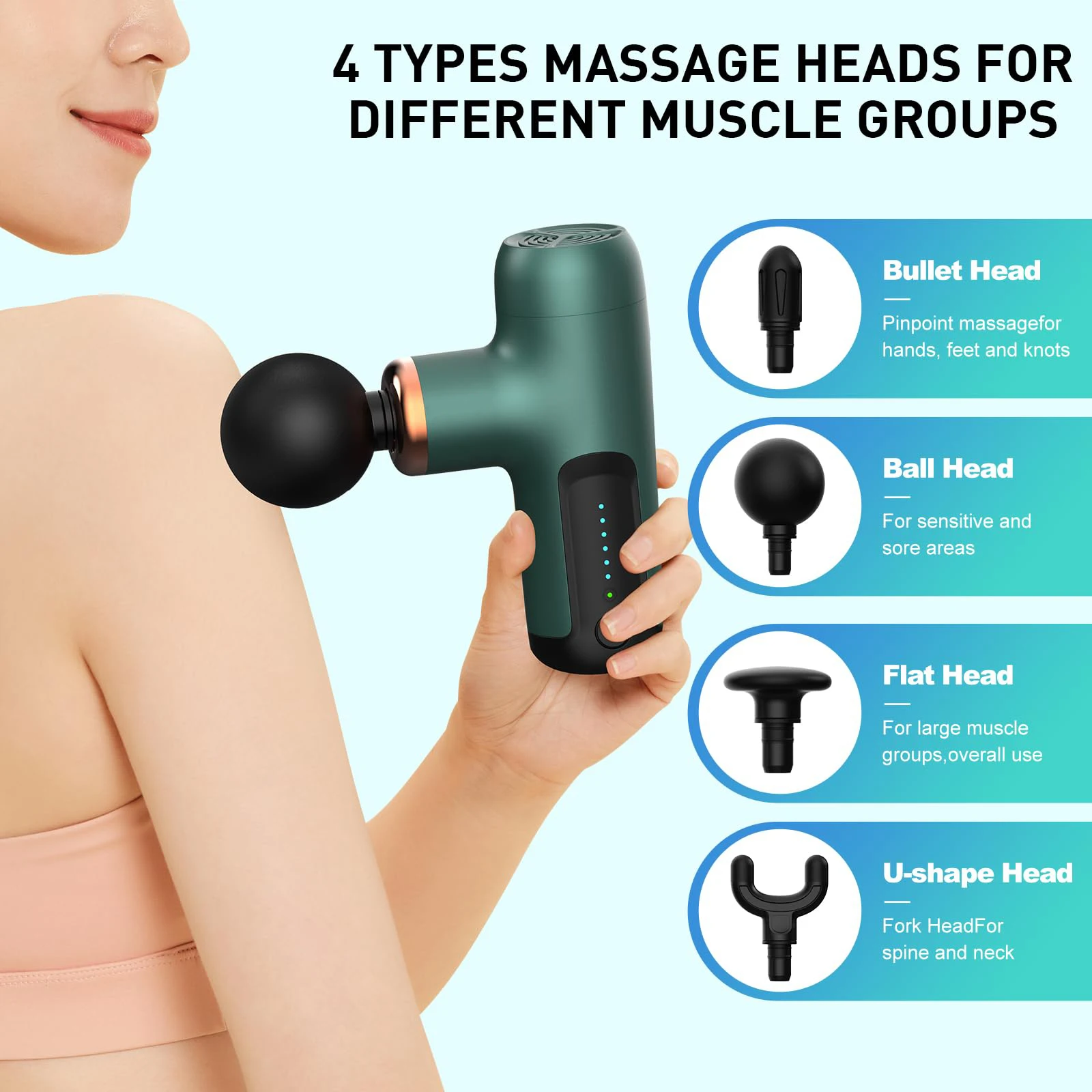 Handy Small Vibrator Electric Handheld Vibro Mini Gun Massagers Massage Machine Portable Massage Gun Logo With Heads Replaceable
